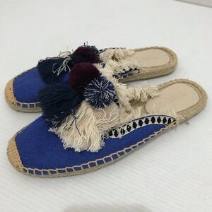 Tonivis Blue and Cream Espadrille mules Size 8